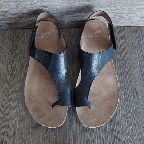 Dansko Reece Black Toe Loop Sandal Size 37 - Picture 4 of 10